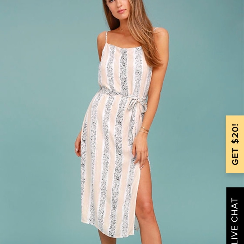 ‼️SOLD MINKPINK Sundowner White Print Midi Dress